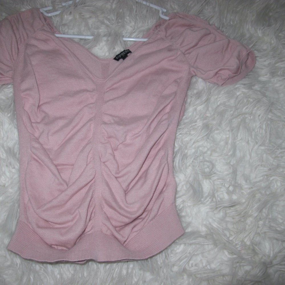🔴🔴🔴SOLD🔴🔴🔴Express Women's Short Sleeve pink date night Top Shirt Size : S EUC - Picture 5 of 8